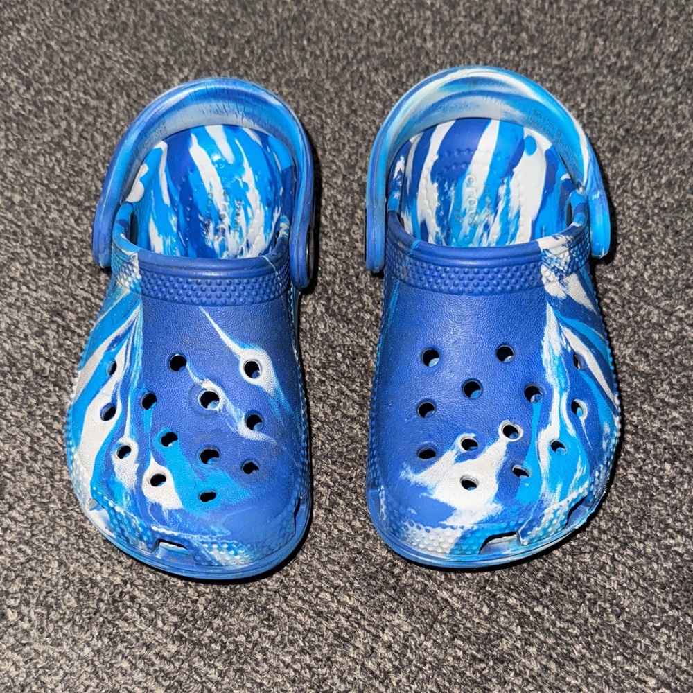 CROCS Kids Blue and White Water Shoes